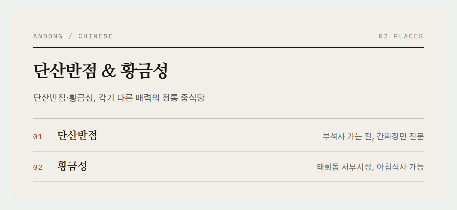 이번 편에서 소개하는 2곳