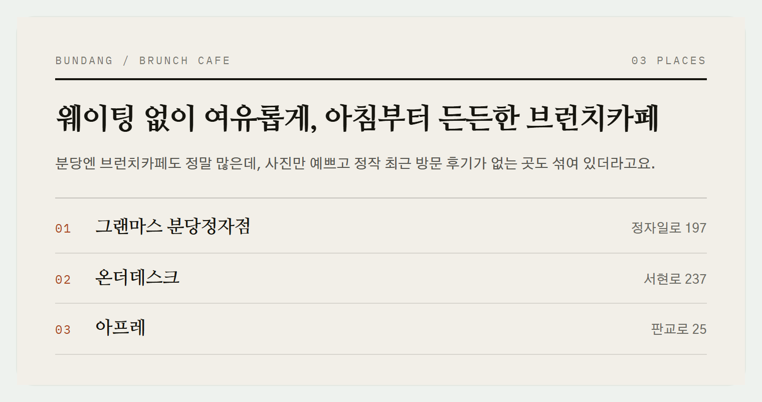 이번 편에서 소개하는 3곳