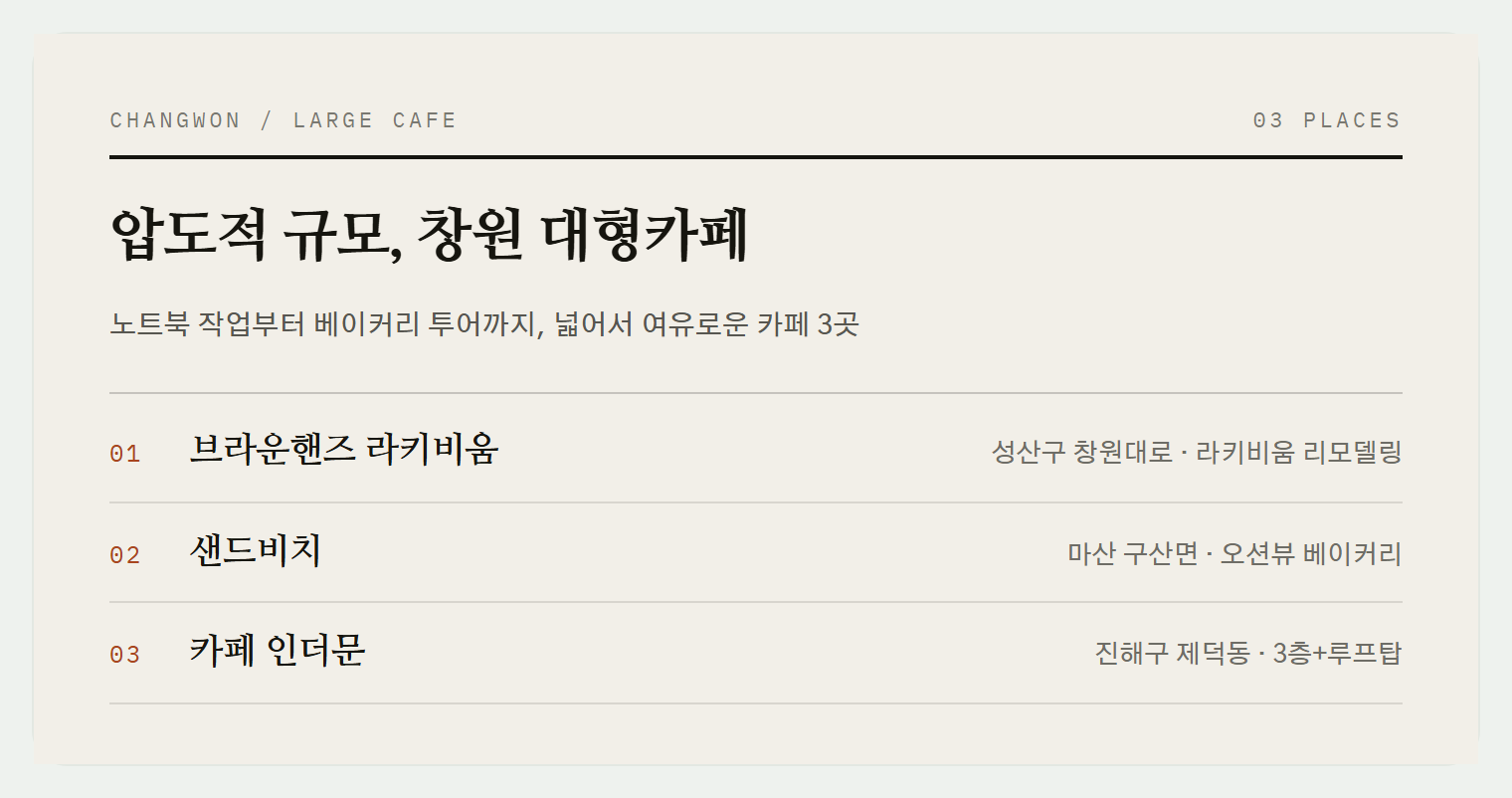 이번 편에서 소개하는 3곳