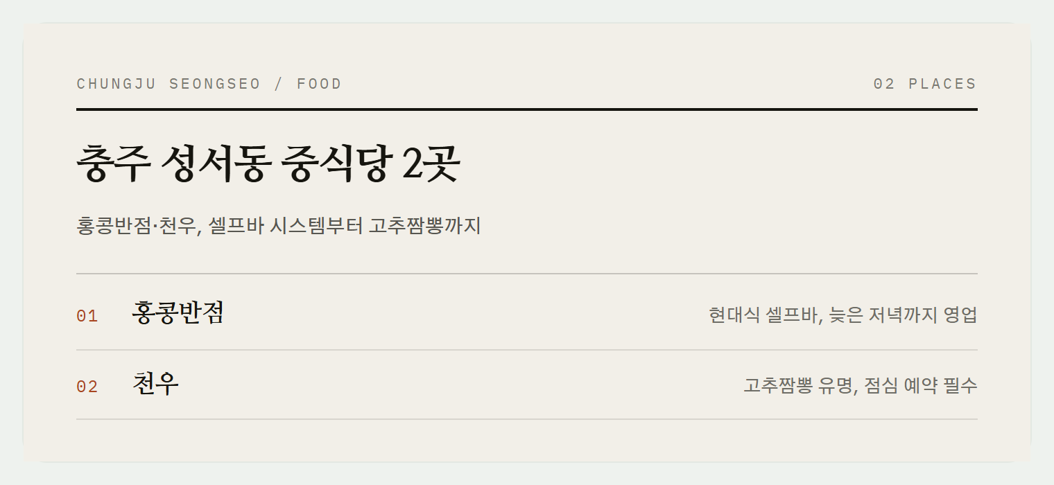 이번 편에서 소개하는 2곳
