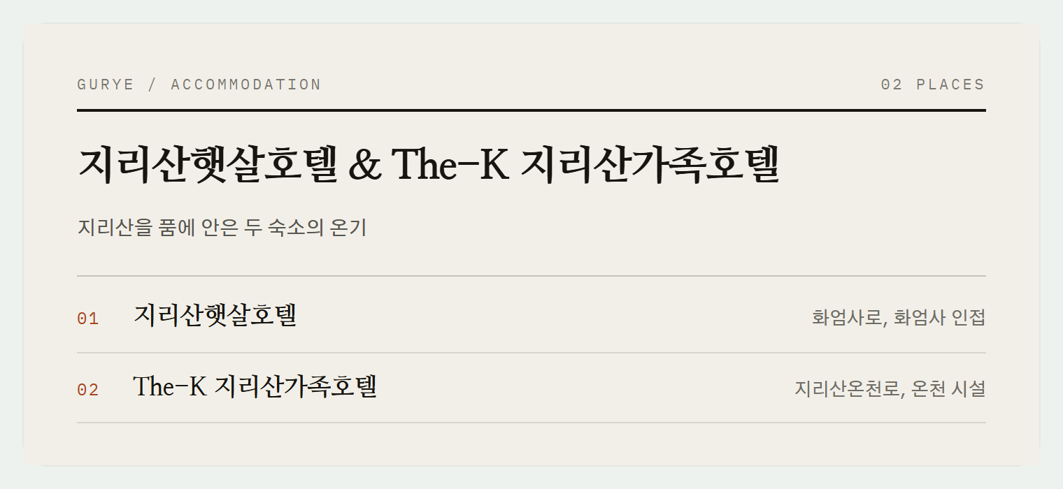 이번 편에서 소개하는 2곳