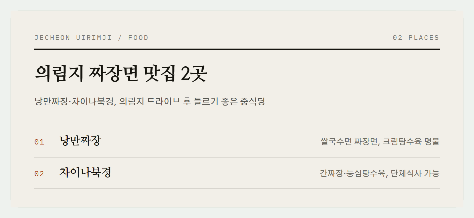 이번 편에서 소개하는 2곳