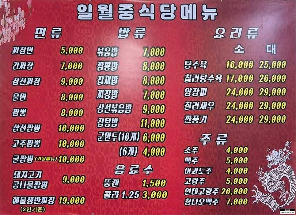 점심시간 일월의 분위기.