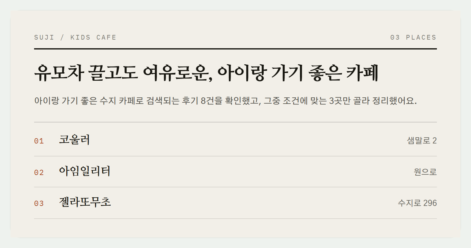 이번 편에서 소개하는 3곳